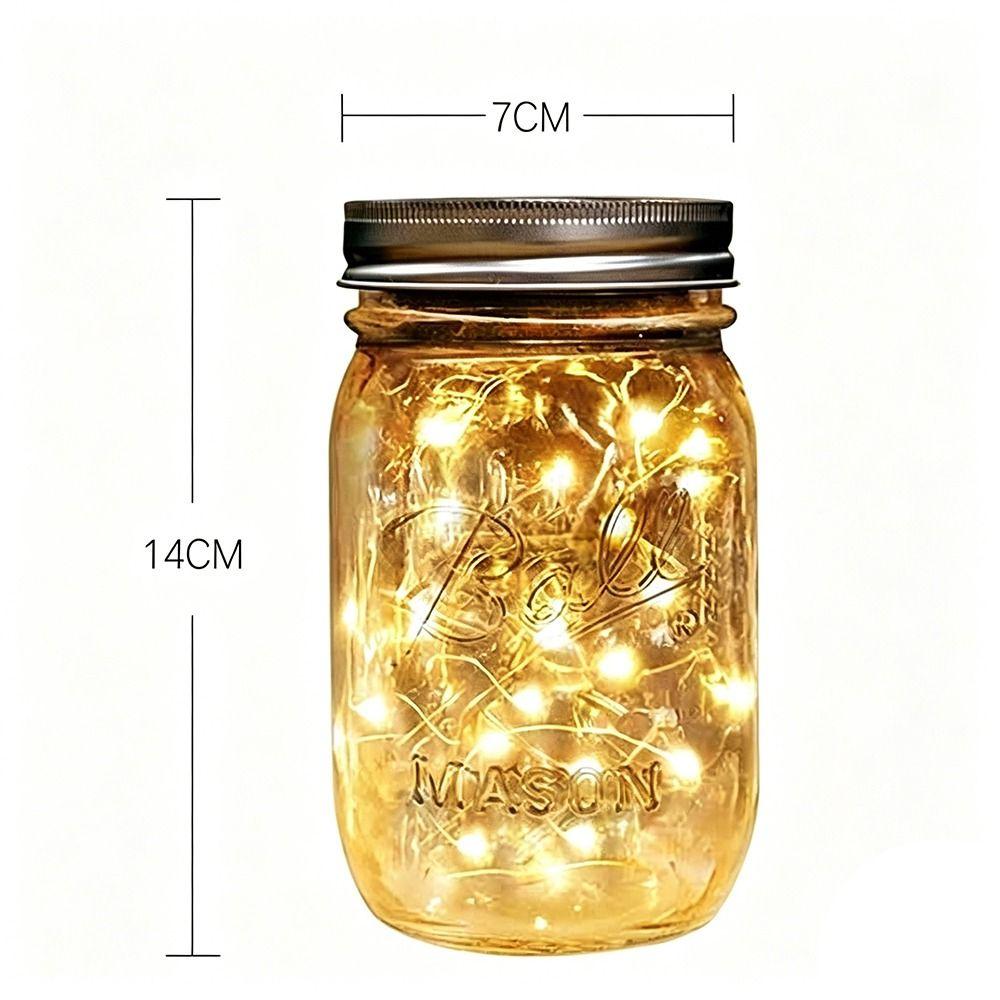 30LED Mason Jar Lid Lights Solar Charging String Lights Hanging Outdoor Lights  Outdoor Decoration
