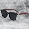 Trendy Wood Grain Sunglasses for Men Women UV Protection Retro Shades Outdoor Cycling Street Photography