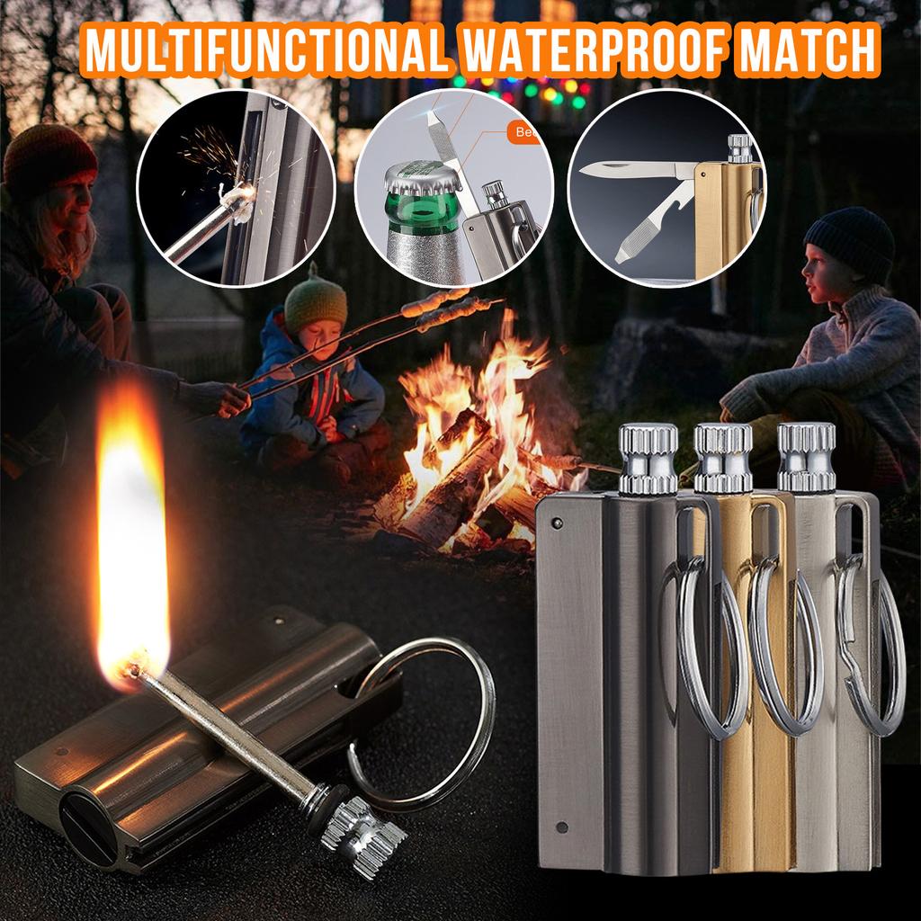 Outdoor Portable Lighter Bottle Keychain With Containing Cotton Core
