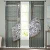 Retro Wooden Door Handle Fishing Close Sheer Curtains for Living Room Modern Voile Curtain Bedroom Tulle Curtains Window Drapes