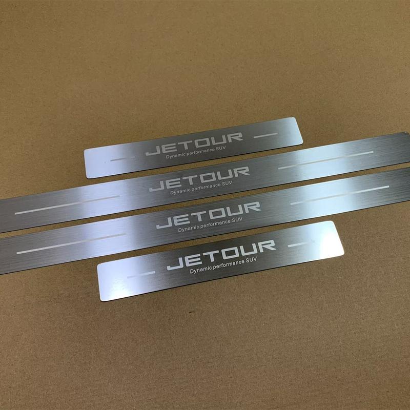 Car Door Sill Pedal Cover Trim For Jetour Dashing   2024 Stainless Steel Threshold Scuff Plate Guards Accessories 2024