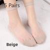 5 Pairs of Women's Summer New Solid Color Crystal Socks