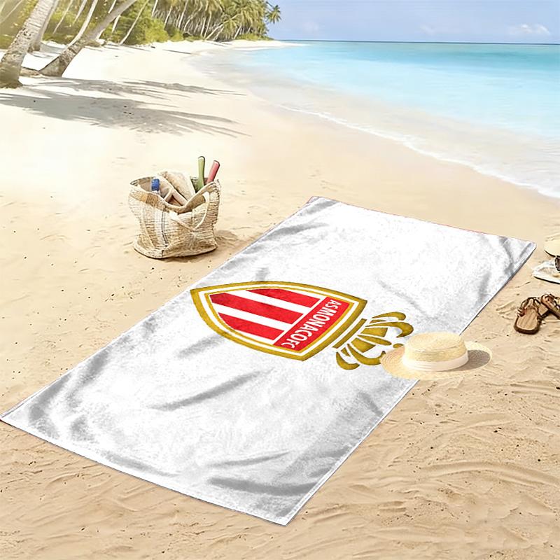 Asciugamano da Spiaggia con Stampa AS Monaco, Asciugamano Grande Morbido ad Asciugatura Rapida per Spiaggia Campeggio Nuoto