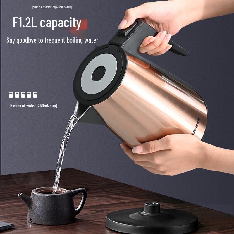 Grelide 1.2L 304 Stainless Steel Electric Kettle CN plug (adapter included)