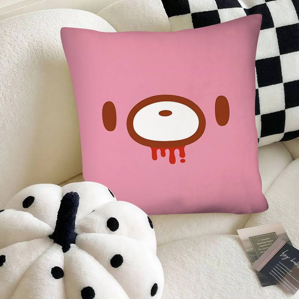 Cartoon Gloomy Bear Pillow Case Fashion Square Pillowcase Bedroom Sofa Room Ins Decoration Leisure