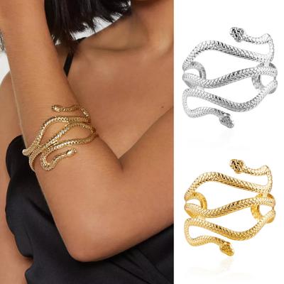 Bracelet jonc pour femme Cool Hip Hop Punk Personnalité Ouvert Réglable Serpent Enroulé Bracelet de Bras Armlet Manchette Bijoux de Mode