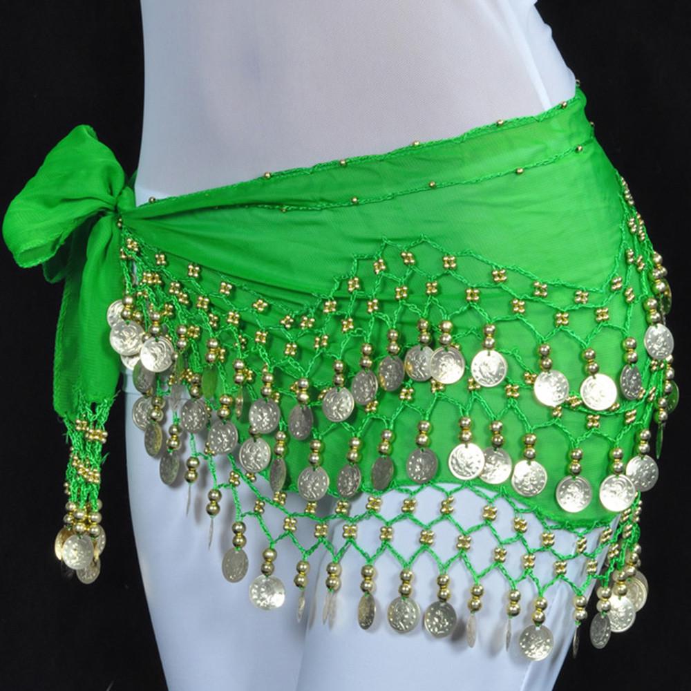 Belly Dance Hip Scarf Wrap Belt Tribal Sash Skirt  128 Coins