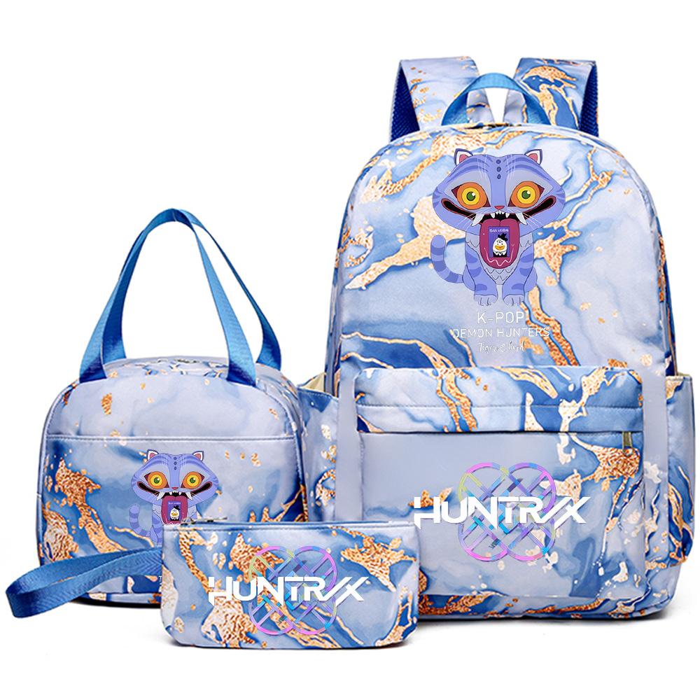 3 szt./zestaw Plecak z nadrukiem Anime Kpop z torebką i piórnikiem dla nastolatka, studenta, dziewczyny, chłopca, wodoodporna torba podróżna Mochila