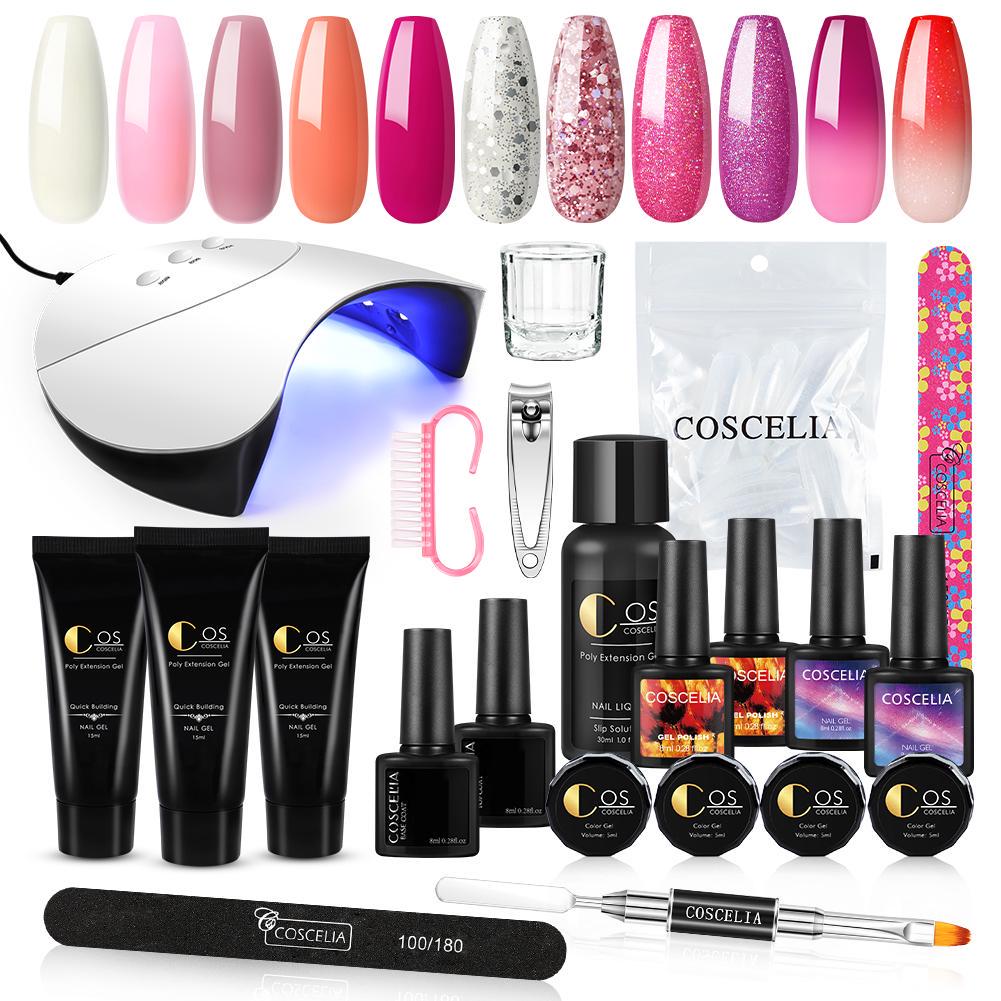COSCELIA Poly Nail Extension Gel With Nail Gel Polish Set Temperature