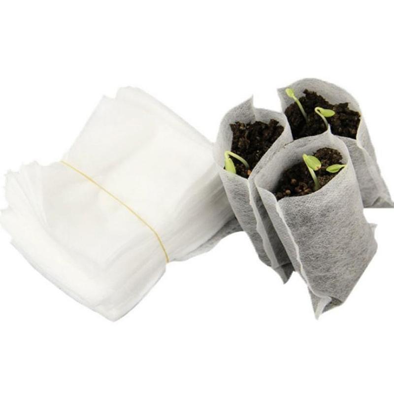100Pcs Seedling Plants Nursery Bags Organic Biodegradable Grow Bags Eco Friendly