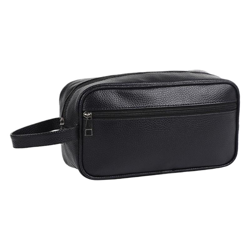 Textured PU Men s Toiletry Bag Waterproof Travel Cosmetic Organizers With Large Capacity Travel Accessory Pouches small