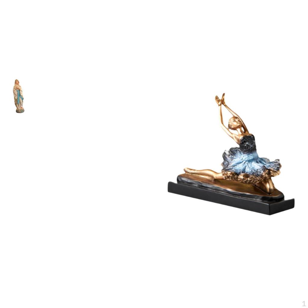 Mary Ballet Dancer Statue Lady Figurine Artwork Decorative Desk Display Blessed Sculpture Resin