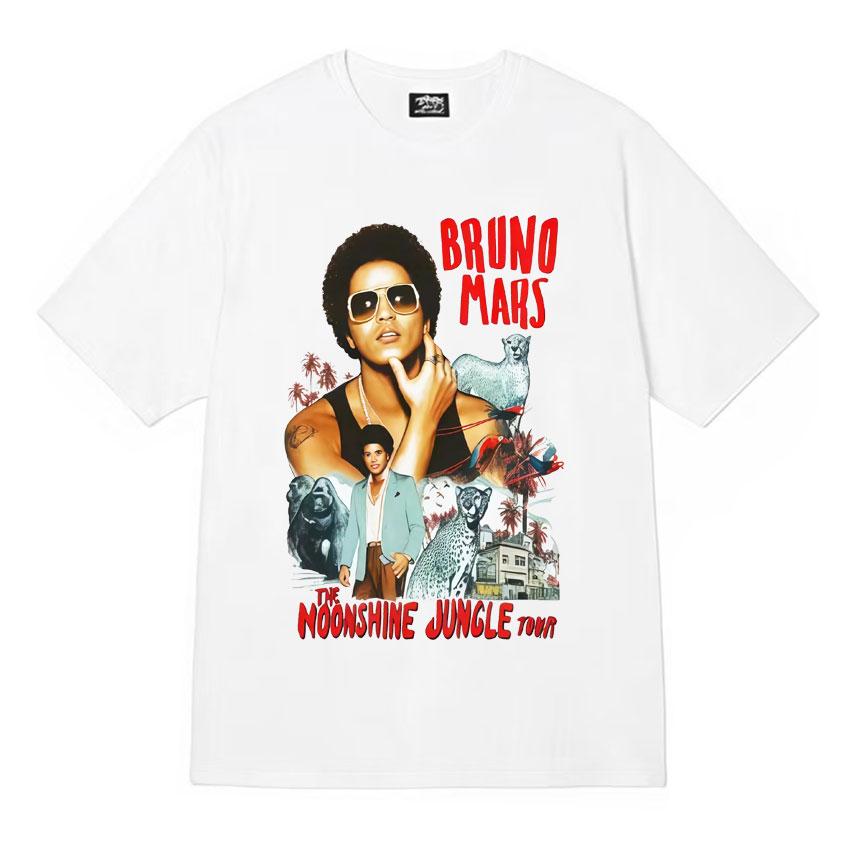 Singer Bruno Mars k Magic Tour Fashion Print T Shirts Hipster Unisexs Women Hip Hop Tshirts Casual Unisex Humor Cotton Tee Shirt