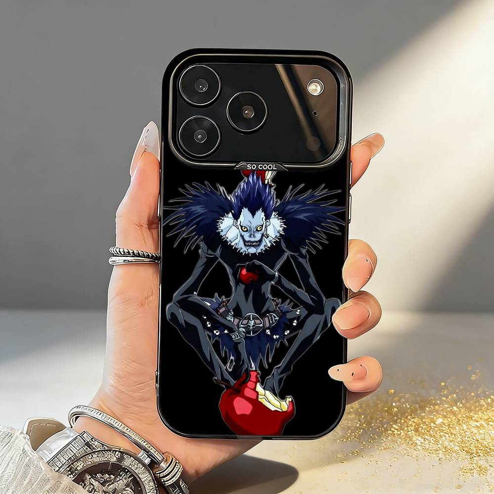 D-Death N-Note Anime Phone Case For iPhone17,16,15,14,13,12,11,Pro,MAX Gray Matte Silicone Black Cover iPhone14