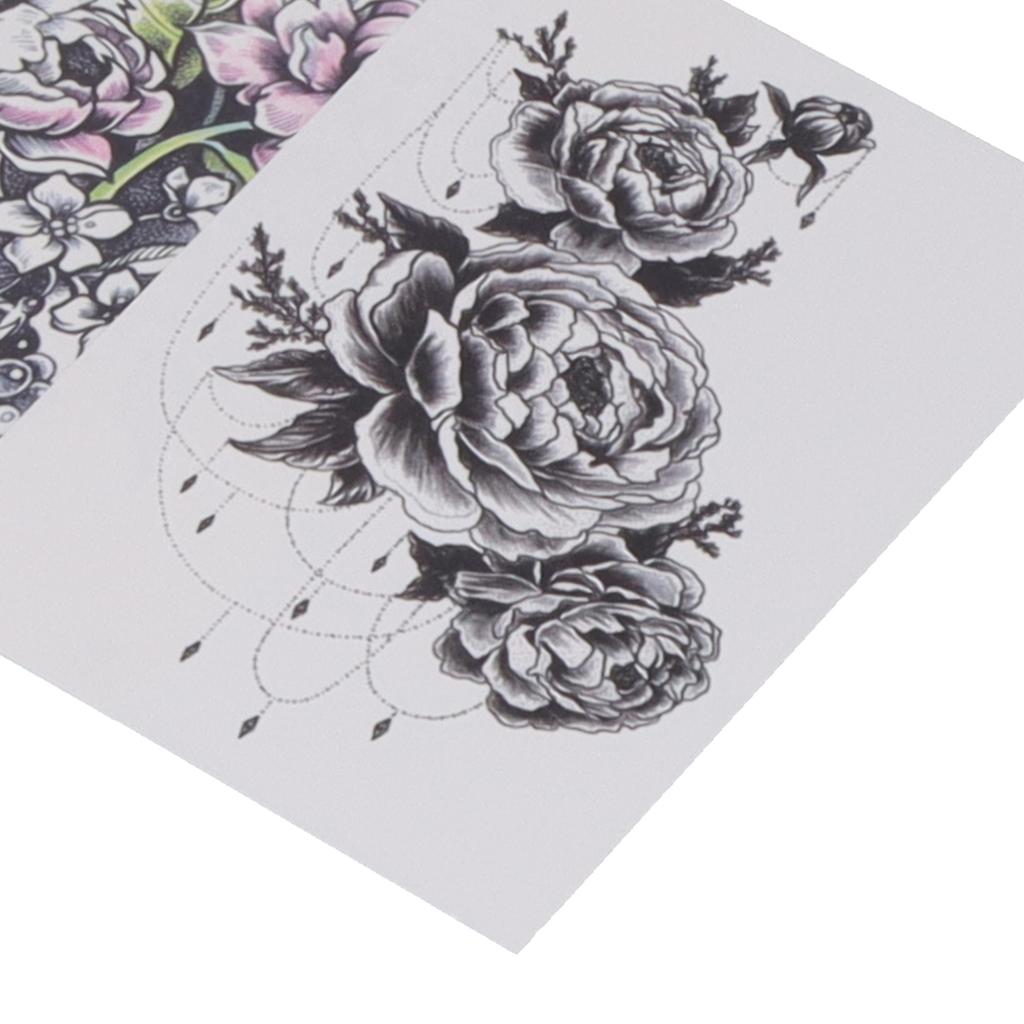 10 Sheet Waterproof Temporary Tattoo Sticker Women Flower Pattern Tattoo Sticker Accessory