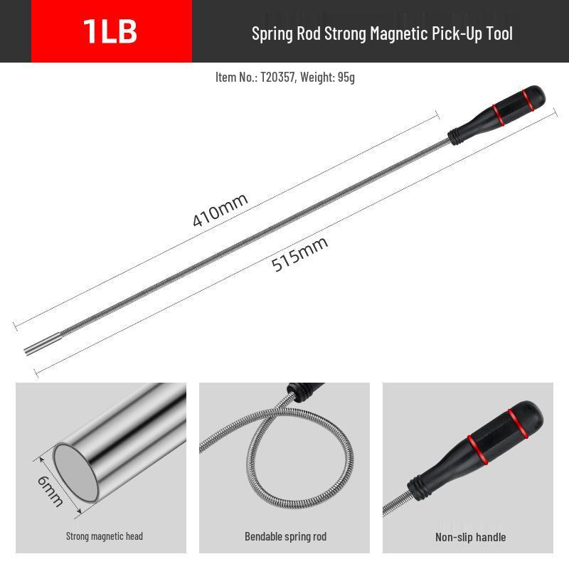 8LB Retractable Magnetic Pickup Tool with Light for Auto Repair