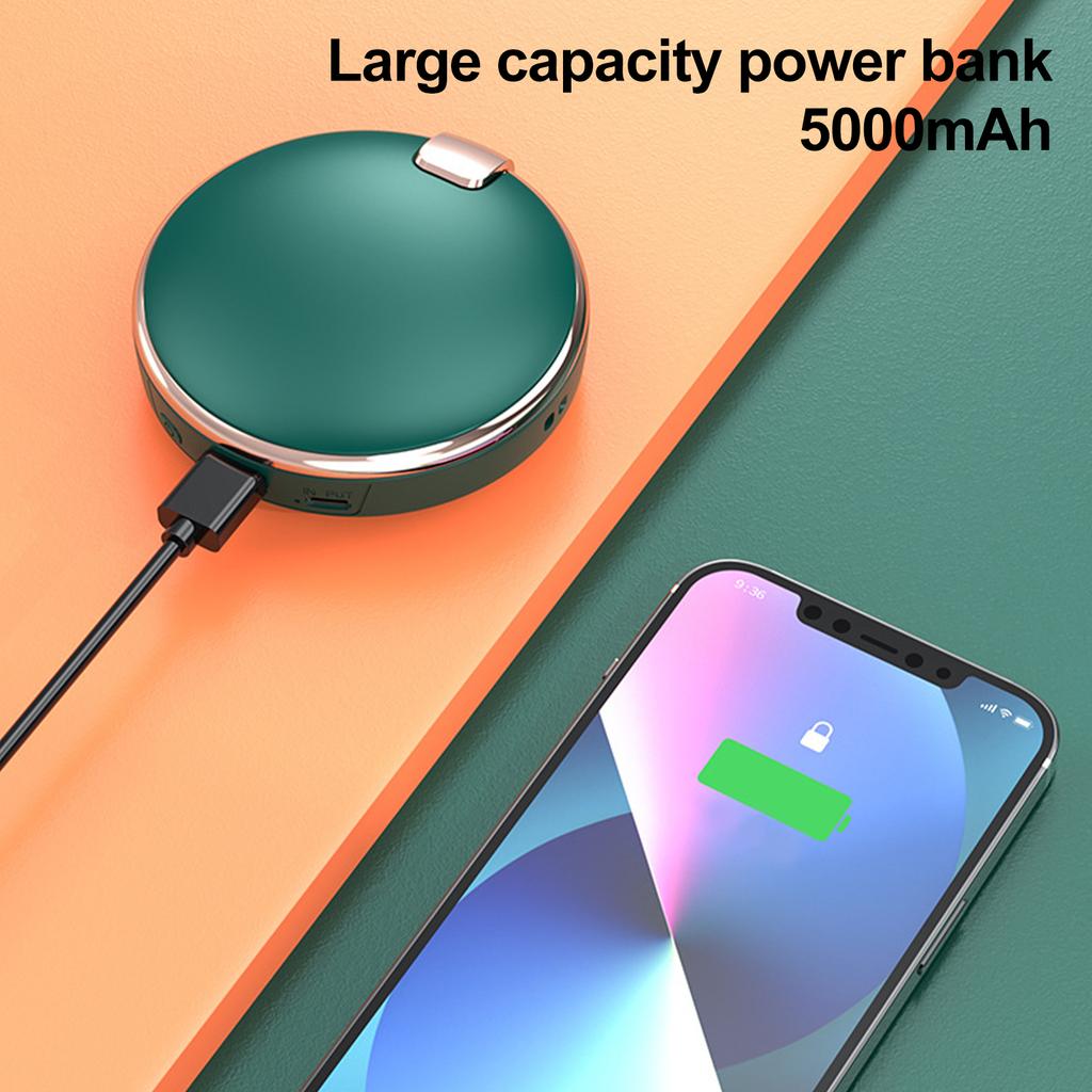 Multifunctional Hand Warmer 2 Temperature Modes Fast Heating 3 In 1 Mini Portable Makeup Mirror