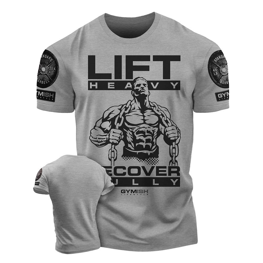 

Футболка Recover Fully Workout с 3D-печатью, забавная футболка для спортзала, высококачественная мужская футболка с короткими рукавами Muscle Man Tough Guy M