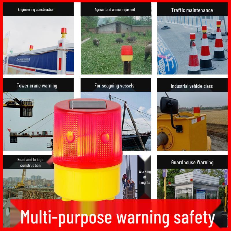 Solar Flashing Warning Light for Construction and Marine Barriers
