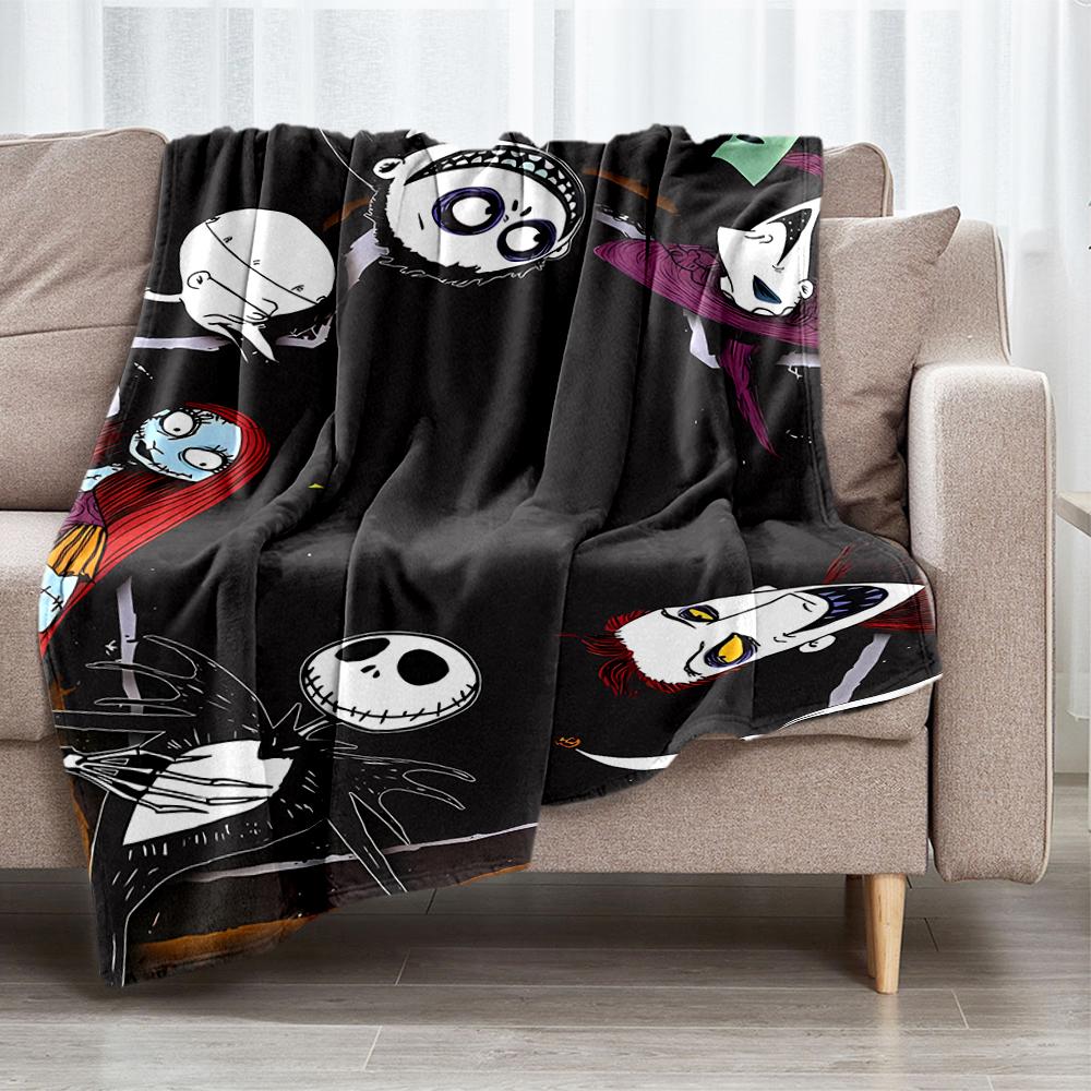 The Nightmare Before Christmas Theme Printed Blanket - Perfect for Couch, Bed, Travel & Outdoor Use | Machine Washable, Cozy & Durable.