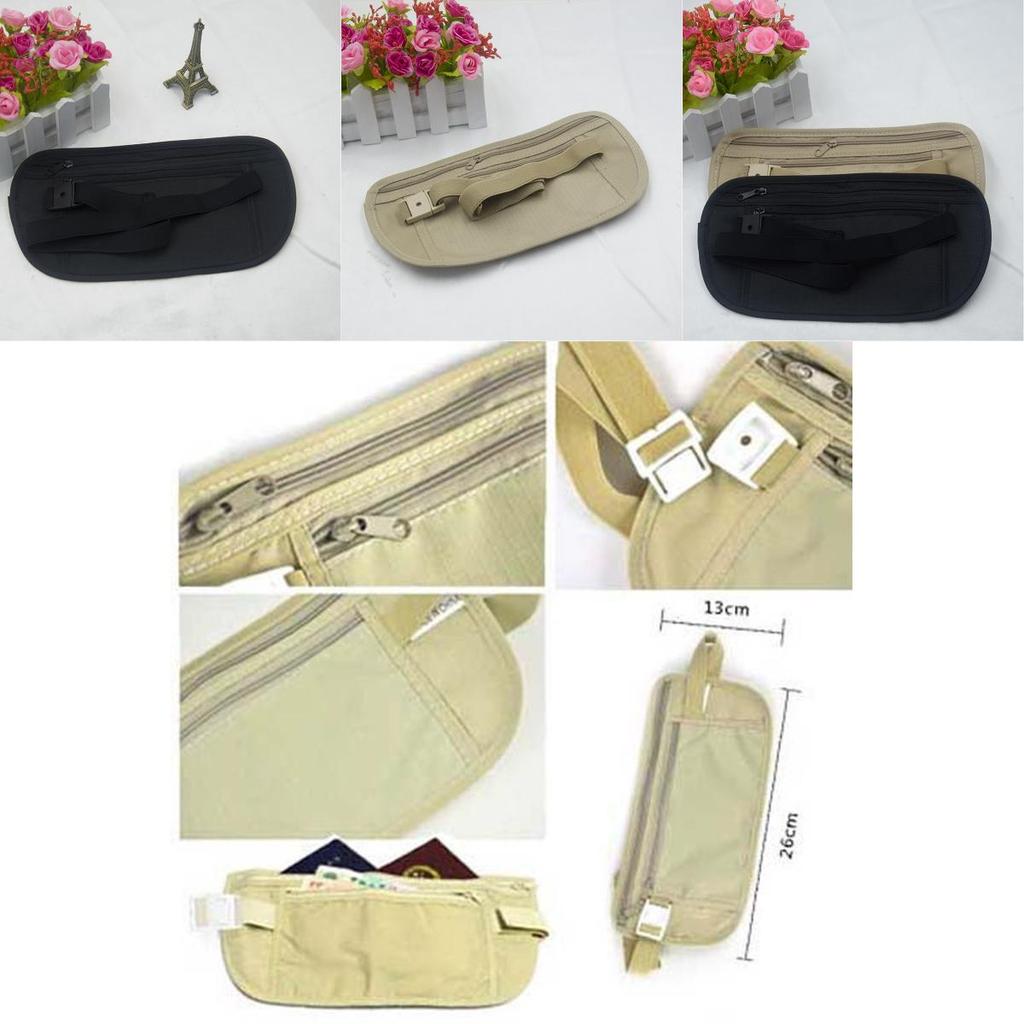 Compact And Antitheft Hidden Money Passport Card Ticket Waist Belt Bag For Easy Travel Safety