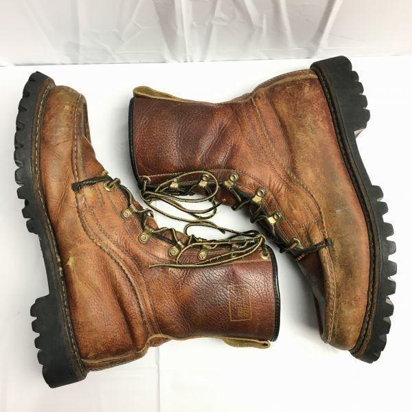 Vzácné Vintage HERMAN Survivor Vojenské Boty Hnědé Velikost 8.5 Pánské(POUŽITÝ)