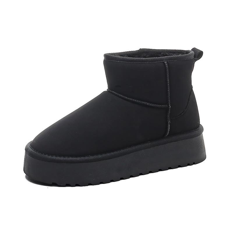 thick-soled velvet warm snow boots women's winter heightening short tube outdoor warm bread shoes versatile cotton shoes