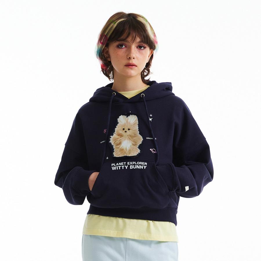 Kirsh Witty Bunny Planet Explorer Crop Hoodie [Navy] 1