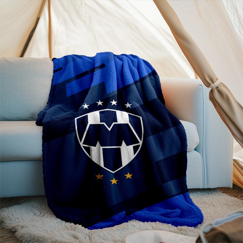 1PC Monter-rey Football Crest Art Printed Soft Flannel Blanket Throw for Adult Bedroom Living Room Sofa Camping Travel Fan gifts Christmas Gifts