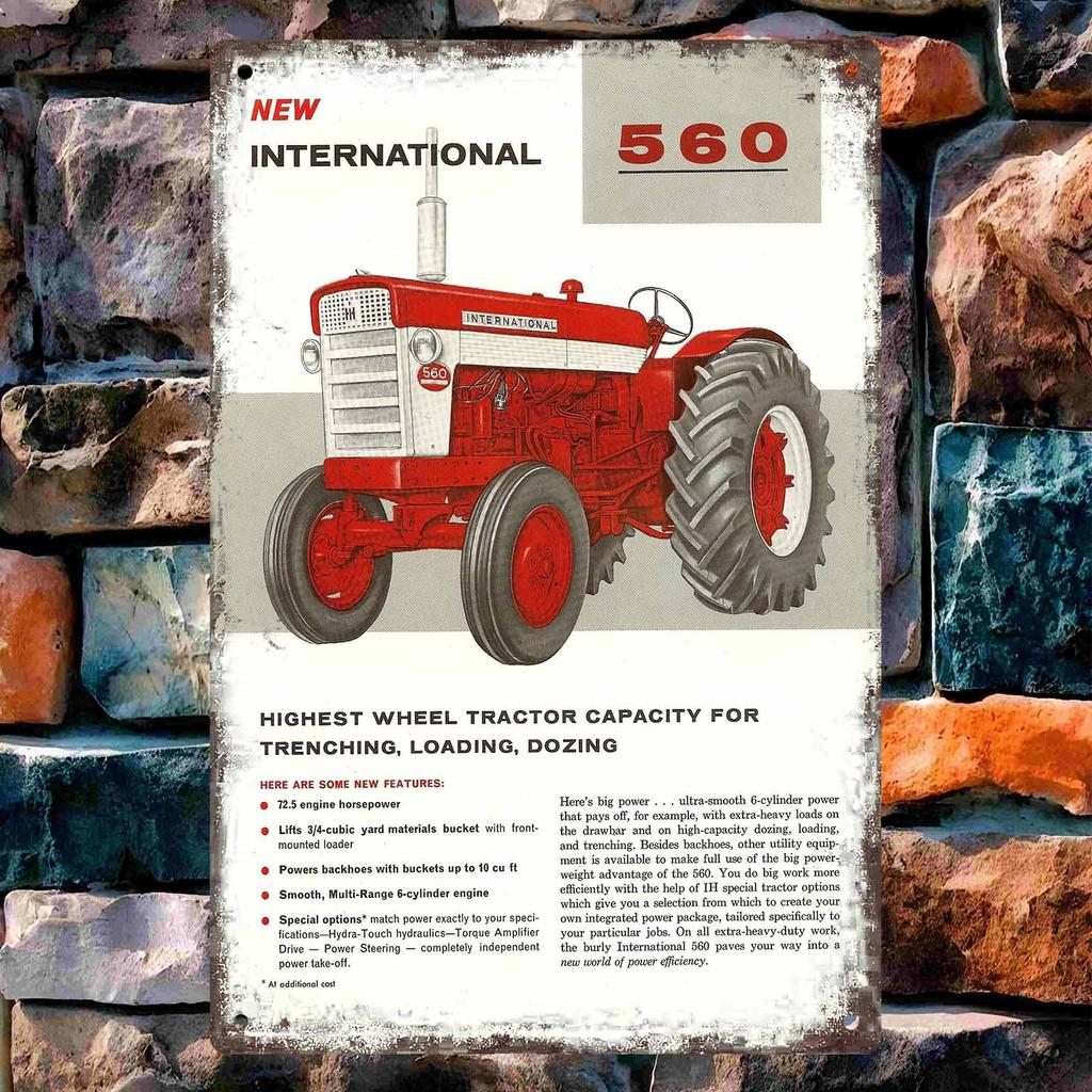 Cartoon Illustration of Tractor Pulling a Pumpkin Cart Vintage Metal Wall Sign Decor Poster Frames Garage Living Room