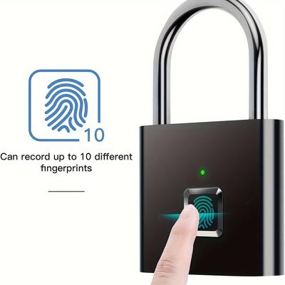 Vorhängeschloss mit Fingerabdruck, Fingerabdruckschloss, schlüsselloses biometrisches Schloss für Gepäck, Rucksack, Rucksack, Fahrrad, Arbeitszimmerschließfach, Lagerschließfachschloss