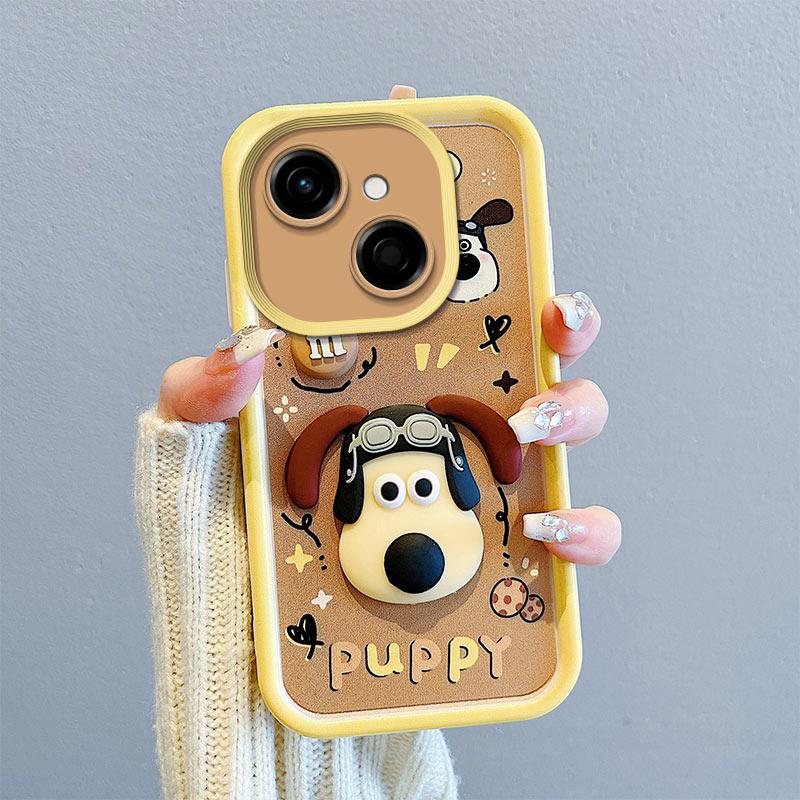 KEYSION Shockproof Case for TECNO Spark 40C with Lanyard Soft Silicone Cute 3D Cartoon Doll Phone Back Cover for Tecno Spark 40C