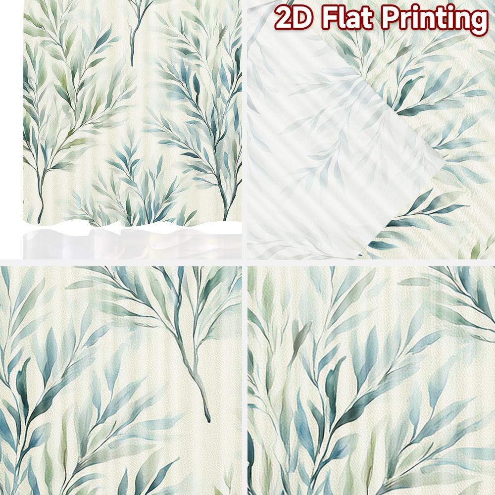 2D FLAT PRINTING 2pcs Curtains (Without Rod) Floral Greenery Design (3) April Fools Is Day Festival Creative Curtains Polyester