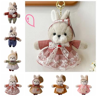 Rabbit Family Rabbit Plush Keychain Cute Fluffy Plush Rabbit Key Ring Bunny Keychain  Car Key Chain