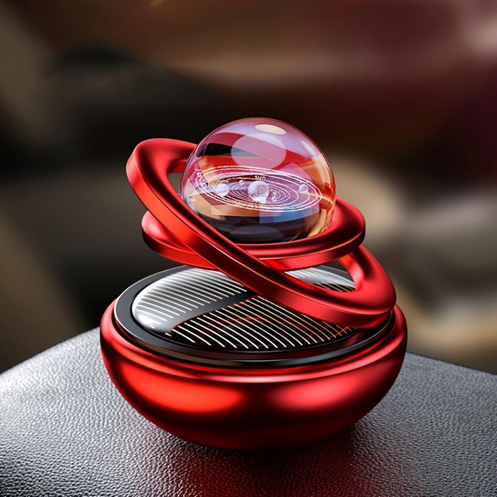 Star Suspension Design Solar Rotating Diffuser Car Aroma Diffuser  Vehicle Interior Use красный