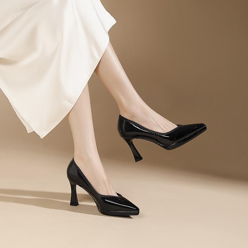 - Banquet high heels women's pointed toe stiletto single shoes autumn new waterproof table not tired feet women's shoes