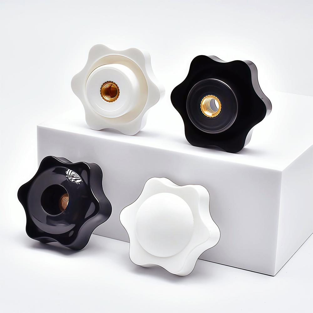 2-10pcsThumb Knob Nut M4 M5 M6 M8 M10 M12 Black White Clamping Handle Plum Thread Hand Mechanical Manual Tighten Star Nuts
