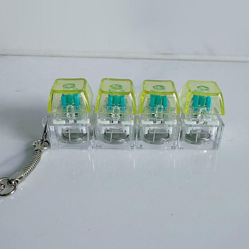 1Pc Light Up Keyboard Keychain Stress Relief Clickable Led Button Toy For People With Anxiety Office Desk Accessory