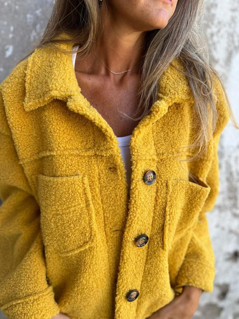 2024 Autumn/Winter Turn-Down Collar Single-Breasted Lambswool Coat