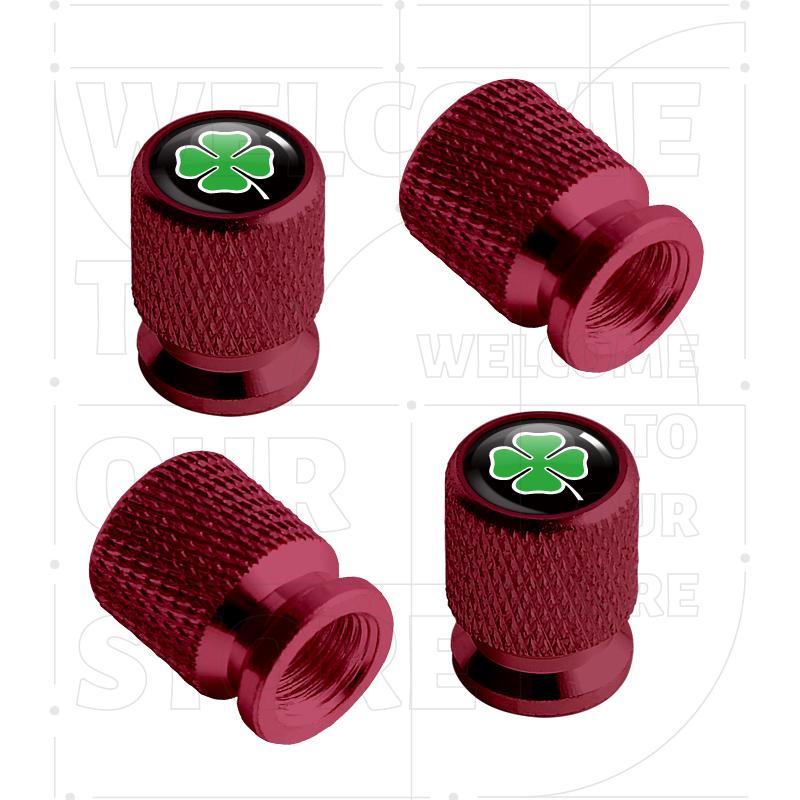 For Alfa Romeo Four-leaf Clover 156 159 Giulia LOGO 4pcs Car Wheel Tire Valve Aluminum Caps Tyre Stem Covers Airdust Waterproof ze2