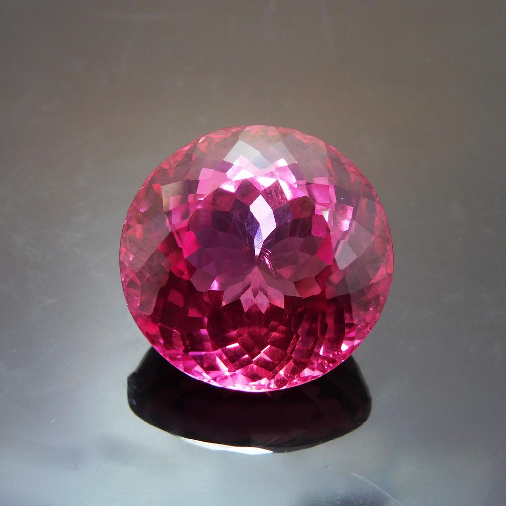 Pink Tourmaline Round Cut Natural Sapphire 31.90 Ct Loose Gemstone for Jewelry Making and Crafts