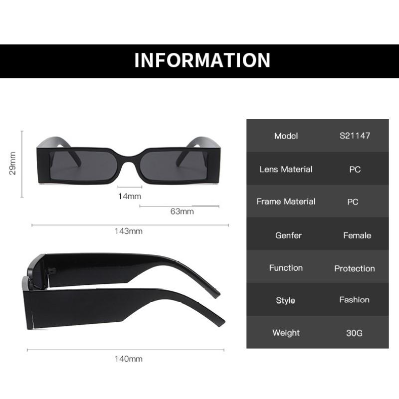 Vintage Small Hip Hop Glasses Rectangle Women'S Square Sunglasses Retro Style Fashion Brand Design Sunglasses Modern Uv400