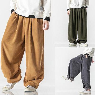 Calças casuais de veludo cotelê streetwear calças retas moda masculina mulher calças compridas soltas masculinas calças de moletom grandes