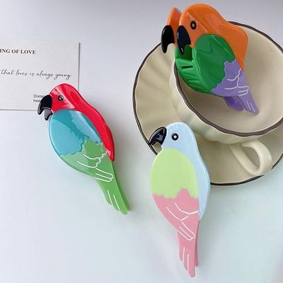 Parrot Acetate Hair Claw Acetic Acid Shark Clip Creative Animal Hair Clip  Female