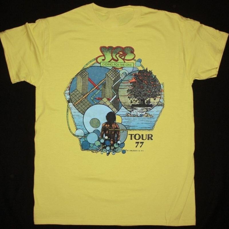 Yes Band Going For The One Tour Graphic  Heavy Cotton Yellow All Size Unisex T-Shirt XL