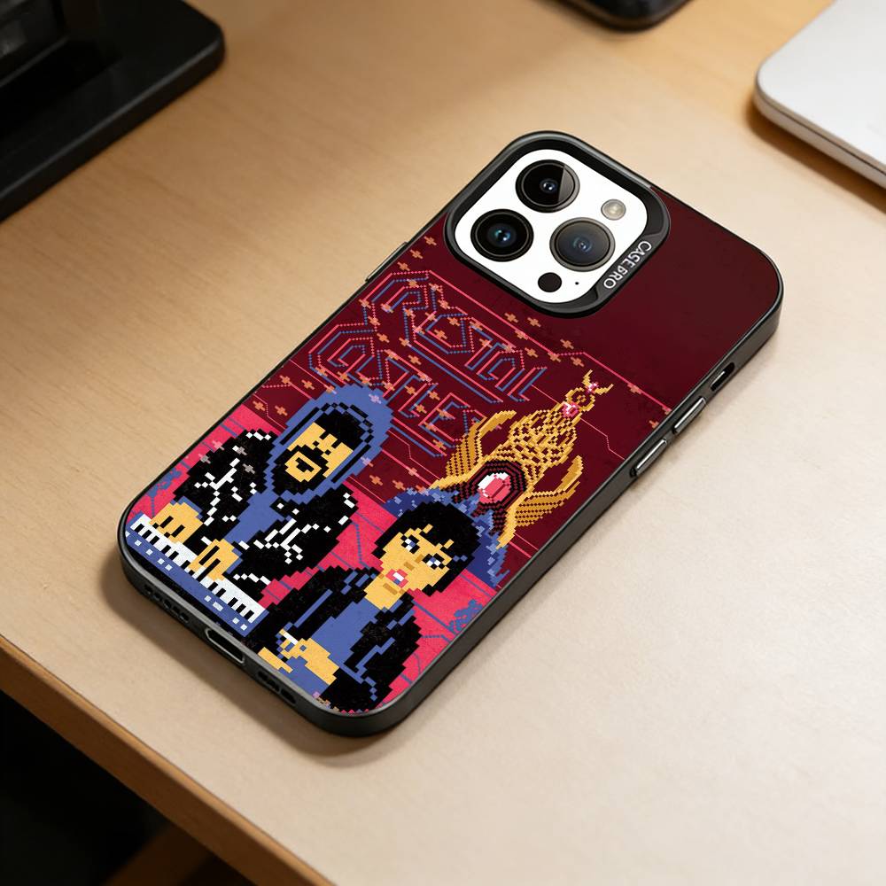 Glitch Electronic Band  Phone Case For iPhone 17,16,15,14,13,12,11 Plus,Pro Max,XS,Colorful Silver Phone Case Funda Cover