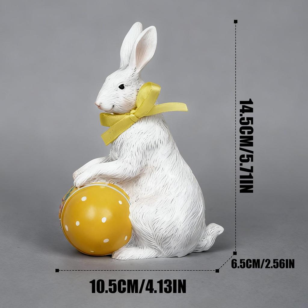 Easter Cute Rabbit Figurines Background Decoration Spring Resin Easter Egg Rabbit Figurines Party Supplies for Home Living Room