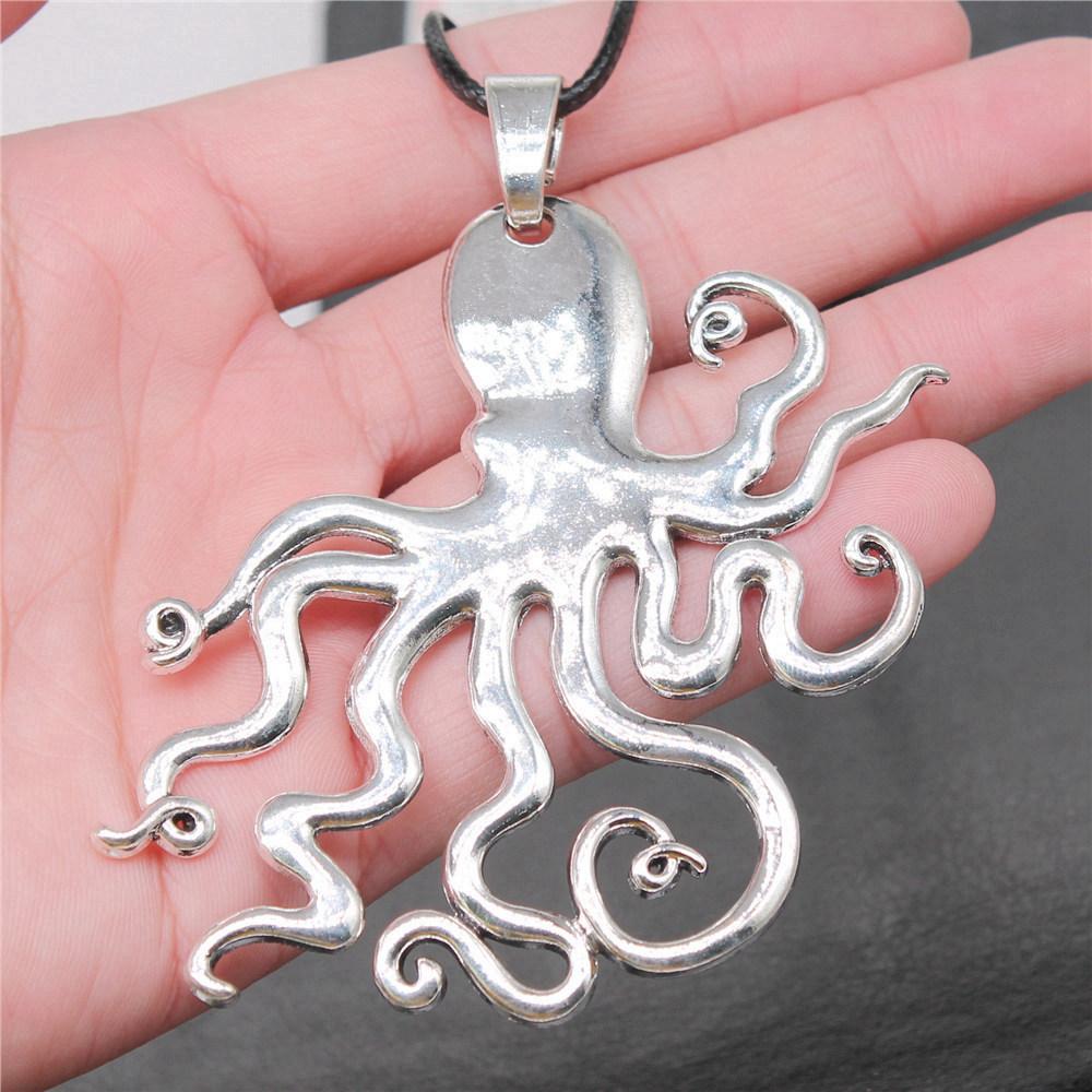 45cm Necklace Leather Chain Big Marine Life Minimalist Jewelry Components QN047