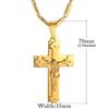 Religious Big Christ Jesus Cross Pendant Gold Color Stainless Steel Christian Crucifix Necklace for Men Jewelry Male Gift 2025