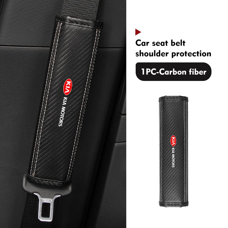Leather Car Seat Belt Shoulder Protector Seat Belt Cover For KIA Sportage Rio Ceed Niro Soul Stonic Picanto ProceedEY1